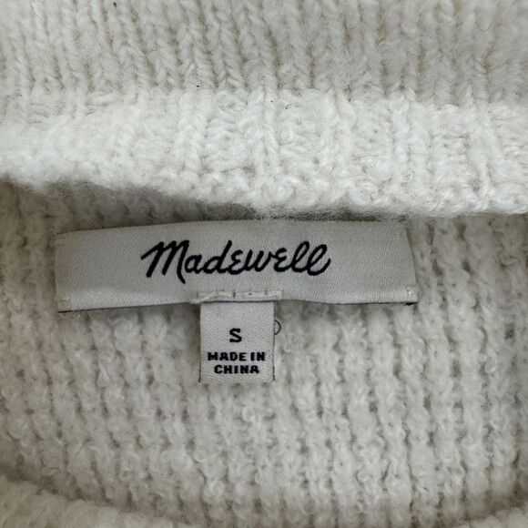 Madewell Southfield Sweater Women's Small Ivory Mock Neck Wool Blend - Picture 3 of 8